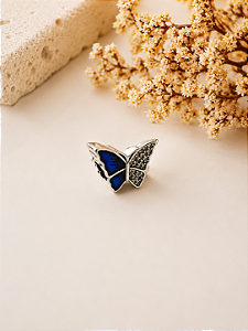 Berloque separador borboleta azul cravejada