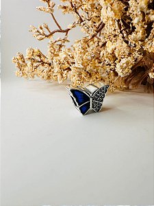 Berloque separador borboleta azul cravejada