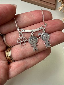 Colar personalizado canga 3 filhos (as)