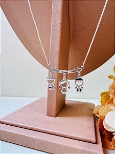 Colar personalizado canga zircônia 3 filhos (as)