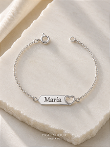 Pulseira personalizada chapa coração vazado