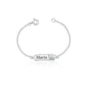 Pulseira personalizada chapa coroa vazada