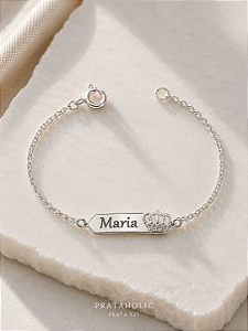 Pulseira personalizada chapa coroa vazada