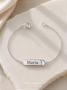 Pulseira personalizada chapa pezinho gravado