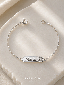 Pulseira personalizada chapa gata gravada