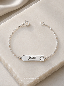 Pulseira personalizada chapa ursinho vazado