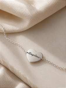 Pulseira personalizada coração fixo