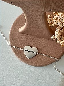 Pulseira personalizada coração fixo