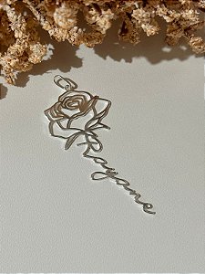 Pingente personalizado nome fonte rosa encantada