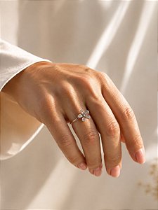 Anel inspiração Pandora flor bem-me-quer