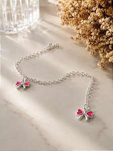 Pulseira lacinho rosa