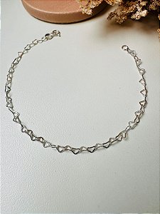 Pulseira elos coração quadrado