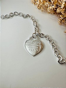 Pulseira inspiração Tiffany elos coração G