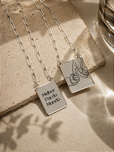 Escapulário masculina melhor pai do mundo corrente cartier