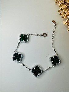 Pulseira inspiração trevo G verde