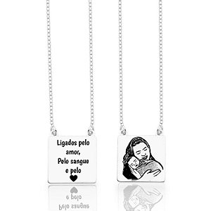 Escapulário personalizado quadrado com foto e frase