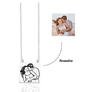 Colar personalizado quadrado com foto