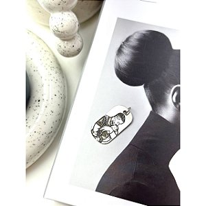 Pingente personalizado retangular curva com foto
