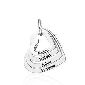 Pingente personalizado corações nomes