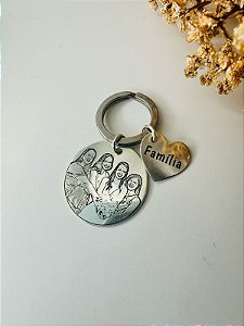Chaveiro personalizado patuá com foto e coração
