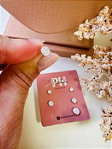 Brinco trio ponto de luz redondo embutido