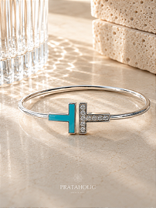 Bracelete inspiração Tiffany cravejado regulável