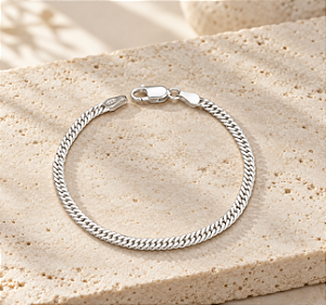 Pulseira masculina infantil groumet dupla 3,3mm