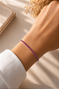 Pulseira Riviera rosa 2mm