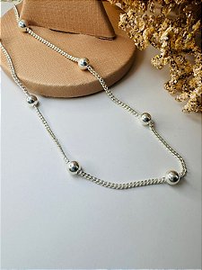 Colar groumet com bolas 5mm