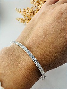 Pulseira Riviera cristal 3,3mm malha flexível