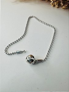 Pulseira inspiração Pandora bolinha 2mm com fecho redondo