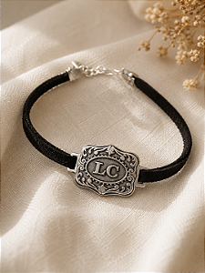 Pulseira personalizada fivela com camurça
