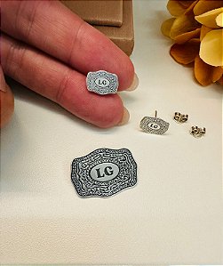 Conjunto personalizado fivela pingente e brincos (sem corrente)