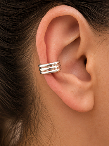 Brinco piercing fake 3 fileiras lisas