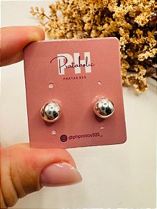 Brinco bola prata 8mm