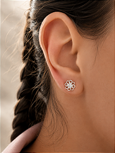 Brinco flor cristal