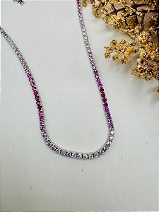 Colar Riviera rosa degradê 2,5mm