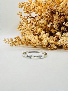 Anel personalizado reto achatado