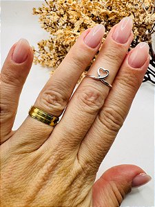 Anel falange coração desenhado