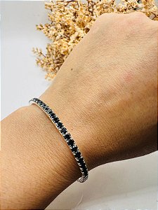 Pulseira Riviera preta malha flexível