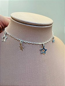 Tornozeleira estrelas vazadas e chapadas