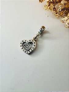 Berloque inspiração Pandora duplo coração