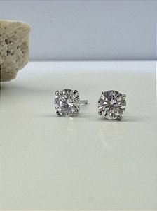 Brinco Moissanite ponto de luz cristal 6,0mm
