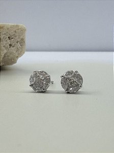 Brinco Moissanite facetado cristal 3,3mm