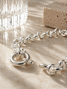 Pulseira elo português 6,7mm - fecho bóia