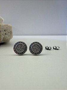 Brinco inspiração Pandora círculo cravejado
