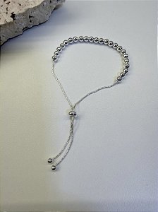 Pulseira gravatinha regulável bolinha 5mm