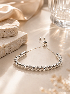 Pulseira gravatinha regulável bolinha 5mm