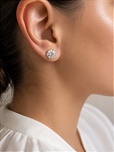 Brinco Moissanite ponto de luz cristal 8mm