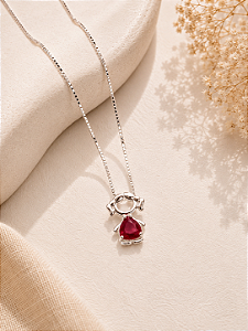 Colar filho menina coração rosa